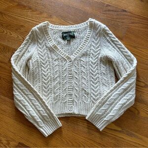 American Eagle Cropped Cable Cardigan